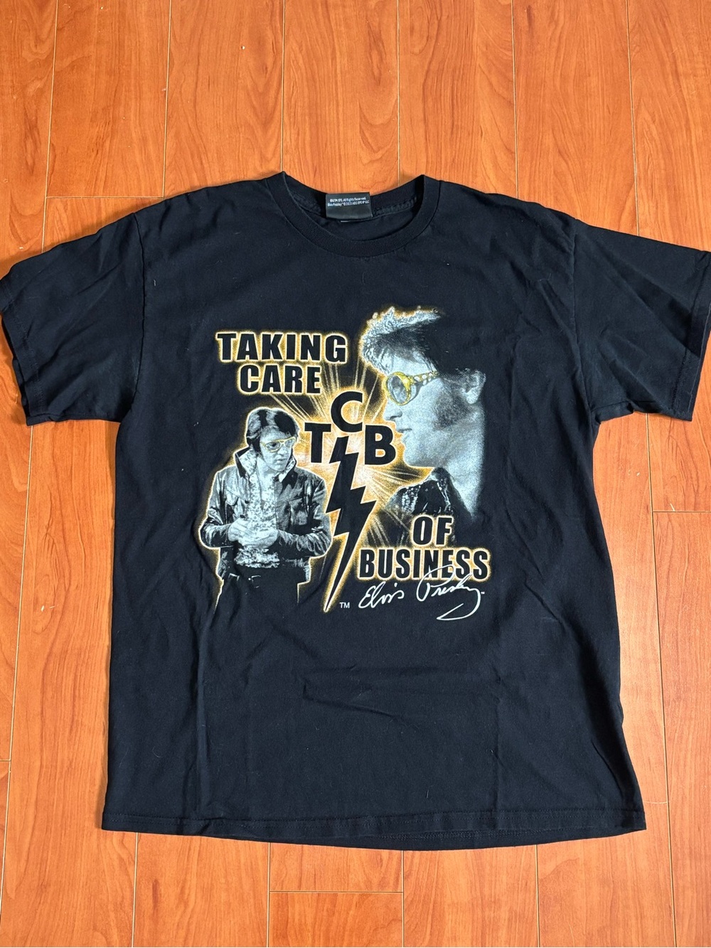Elvis Presley Black 'Taking Care of Business' Graphic Tee - Graceland - Medium